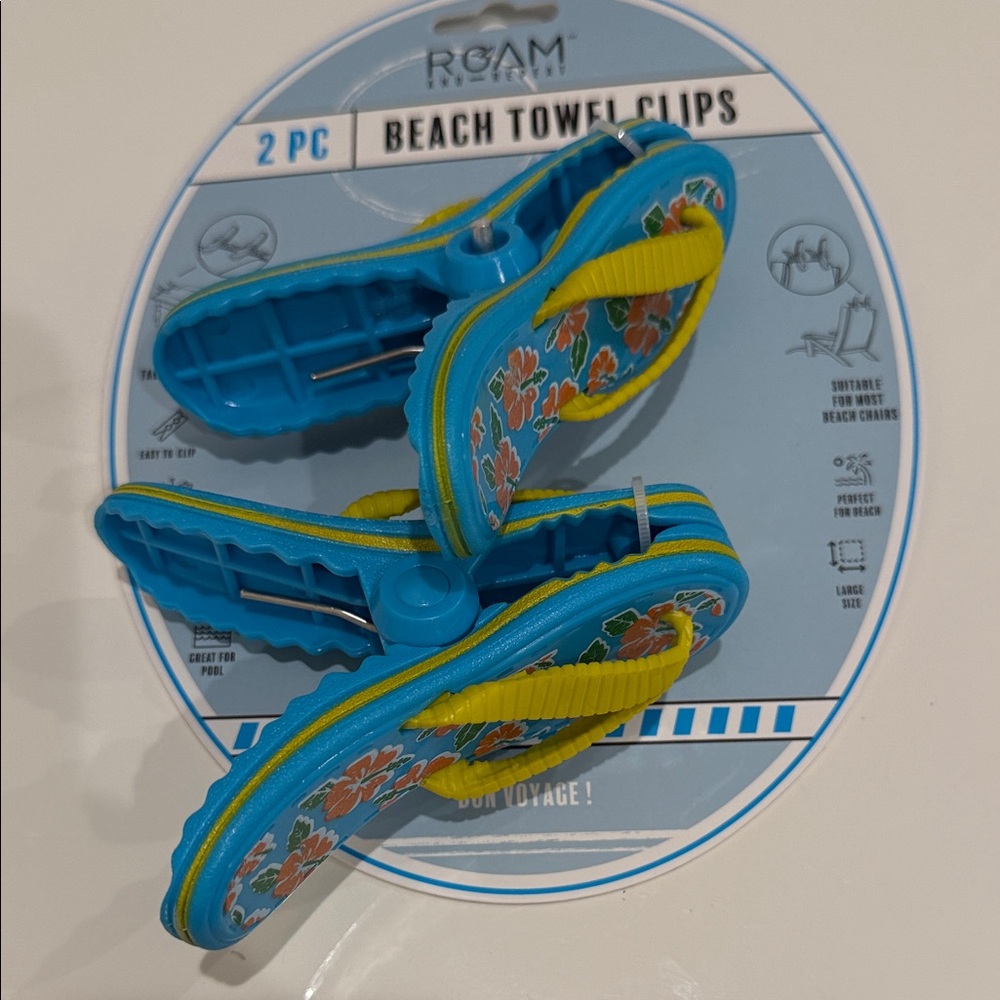 ROAM and Repeat 2 pc Beach Towel Clips